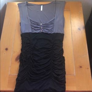 Gray and black stretchy top blouse by Blue Impus